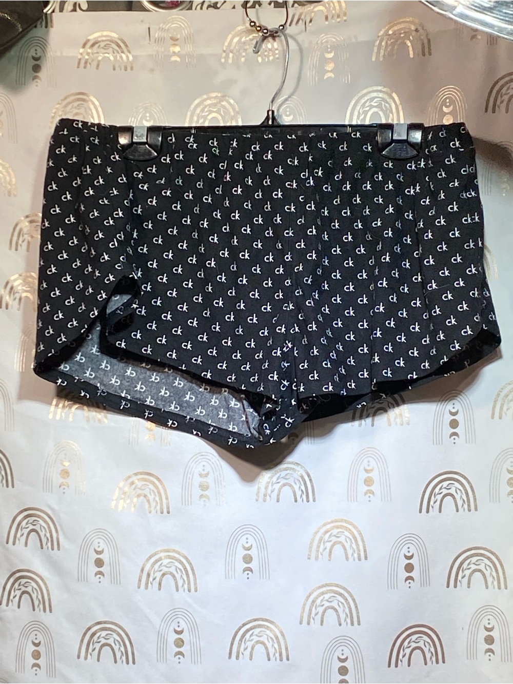 Calvin Klein Black Logo-Print Womens Shorts